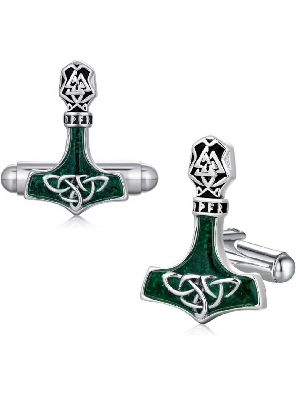 Viking Thor's Hammer Cufflinks for Men - 925 Sterling Silver Jewelry Gifts